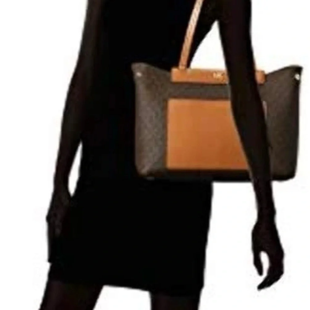 Michael Kors Meredith Medium Logo and Leather Tote Bag SEE DESCRIPTION - Picture 5 of 15